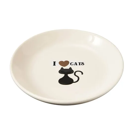 Bowl Feline Ceramic I Love Cats Saucer - 5in