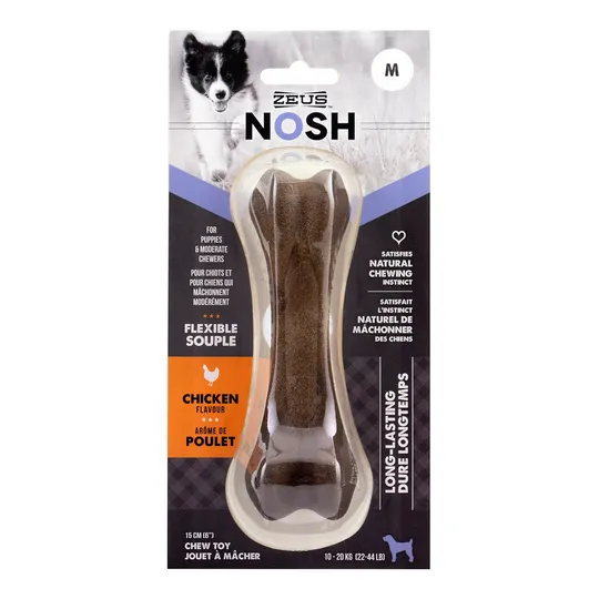 Zeus Nosh Puppy Flexible Nylon Chew Bone Chicken - 6 in