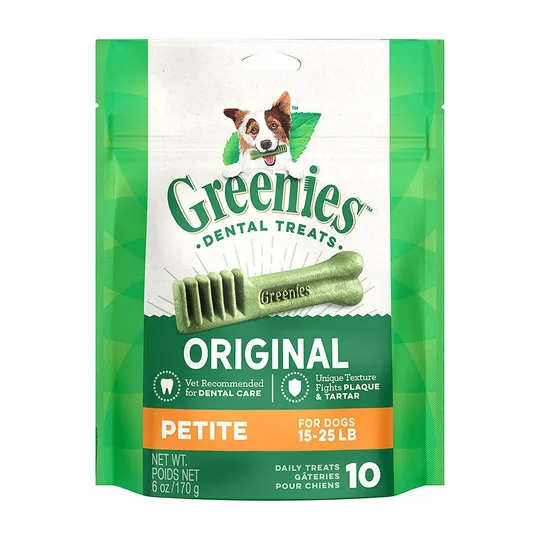 Greenie Canine Dental Treat Original 6 oz Mini Pak Petite - 10/Bag