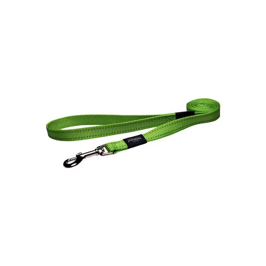 Lead Canine Rogz Utility Fanbelt Lime Green - 3/4in X 6ft
