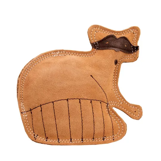 Dura-Fused Leather & Jute Raccoon - 7.25 in