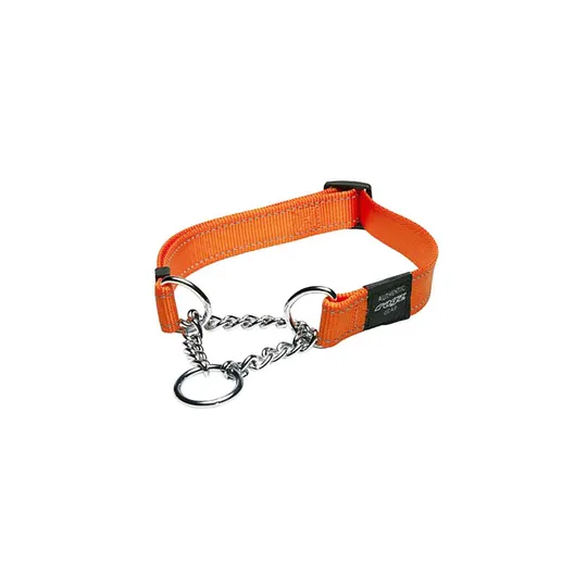 Rogz Lumberjack Obedience Half Check Orange - 1in X 18-27.5in