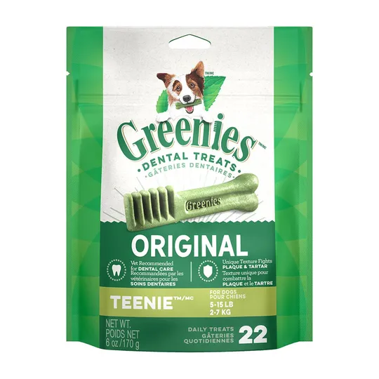 Greenie Dental Treat Original 6 oz Mini Pak Teenie - 22/Bag