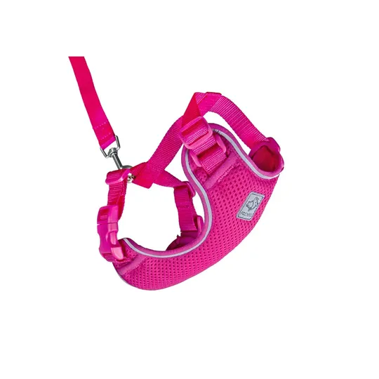 Lead And Harness Combo Feline Rc Adventure Kitty Small - Raspberry