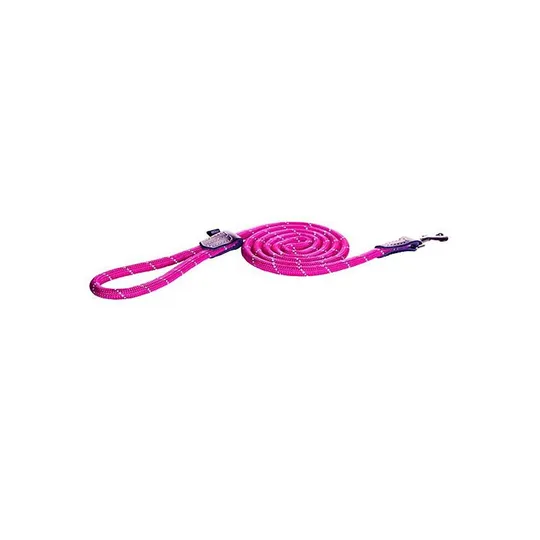 Lead Canine Rogz Rope Long Fixed Pink - 1/2in X 6ft