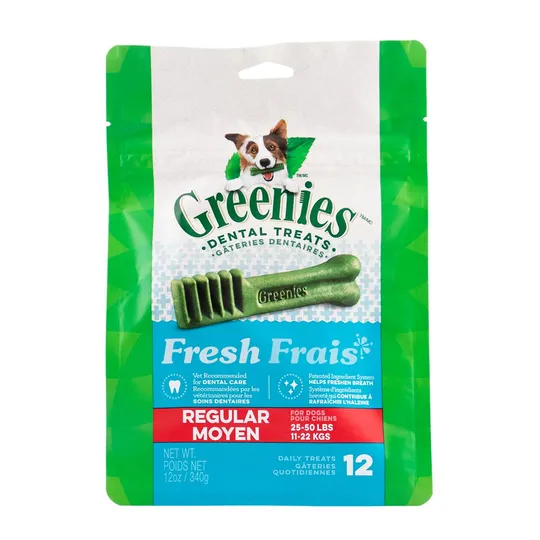 Greenie Canine Dental Treat Freshmint 12 oz Regular - 12/Bag