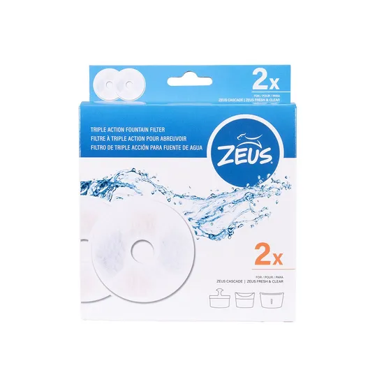 Zeus Drinking Fountain Replacement Triple Action Filters - 2/Pk