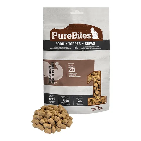 Purebites Feline Freeze Dried Turkey Recipe Topper - 2.8 oz/80 g