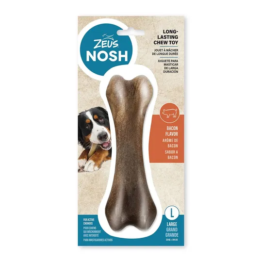 Zeus Nosh Strong Nylon Chew Bone Bacon -7.5 in