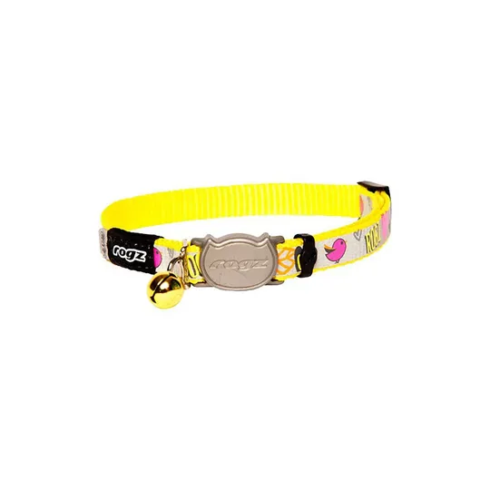Collar Feline Rogz Break Away Reflectocat Adjustable Dayglo Bird - 1/4in X 6-9in