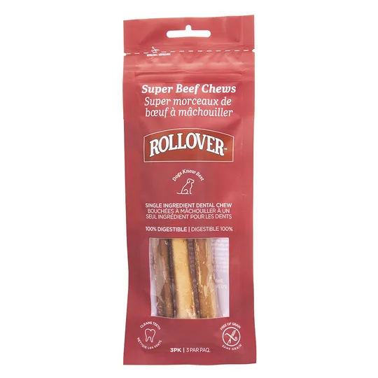 Rollover Beef Super Chews 6.5 in - 3/Pk