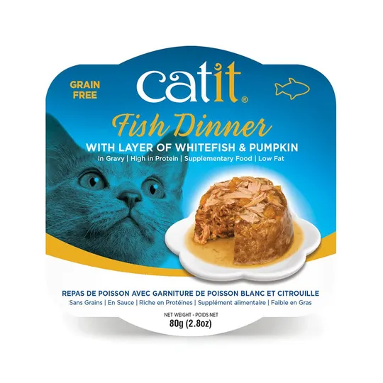 Catit Fish Dinner with Whitefish & Pumpkin - 6 X 80 g