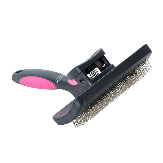 Buster Slicker Brush Self Cleaning Hard Pins - Medium