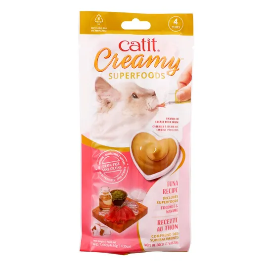 Catit Creamy Superfood Tuna Recipe with Coconut And Wakame - 4 X 10 g