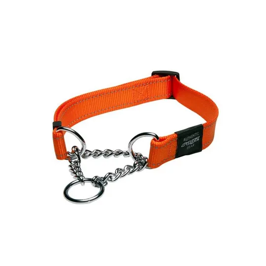 Collar Canine Rogz Snake Obedience Half Check Orange - 5/8in X 12-18in